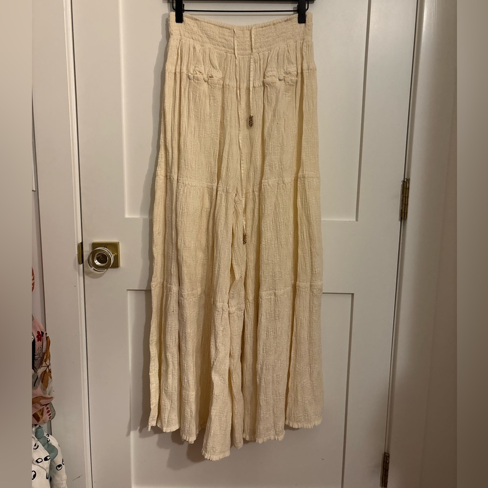 Free People Wide Leg Textured Pants
